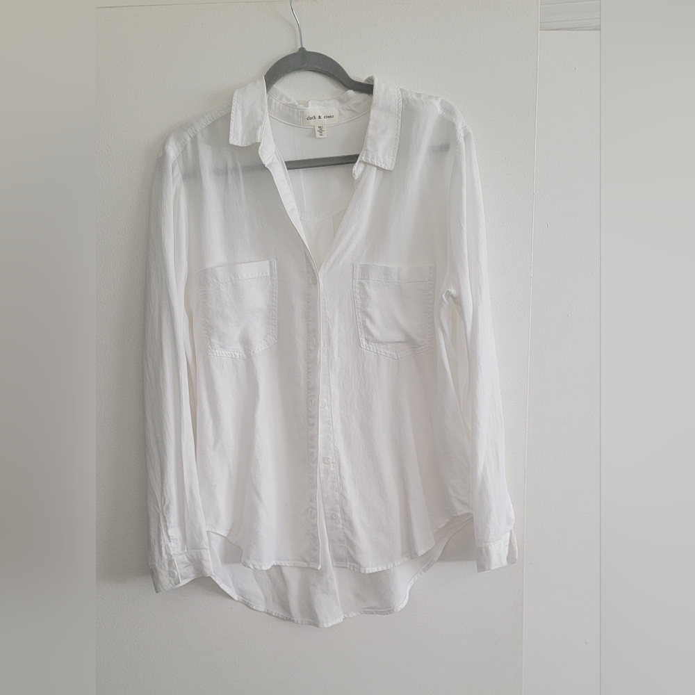 CLOTH & STONE White L/S Shirt